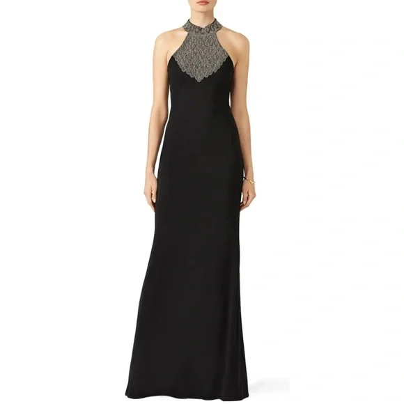 PARKER • Black Kyler Gown Prom Bridal Dress Christmas Cocktail Holiday - Picture 2 of 5
